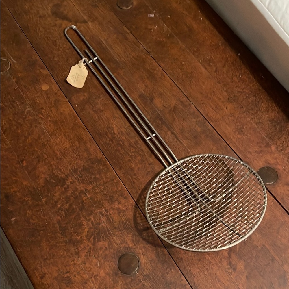 Vintage Stainless Steel Skimmer with Long Handle